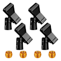 Miniatyrbild 1 av 5: 4 Mikrofonklämmor för Stativ Set Justerbara Mikrofonhållare med Adaptrar