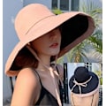 Miniatyrbild 1 av 4: Dam Solhatt Hopfällbar Vändbar Bucket Hatt UV Solskydd Bred Brätte Sommar Strandhatt-Rosa