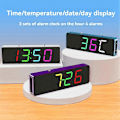 Miniatyrbild 5 av 5: DIY Elektronisk Kit Digital RGB Färgglad LED Väckarklocka Suite 4-siffrig Datum Temperatur Klocka Lödningsprojekt Övning, B