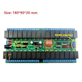 Miniatyrbild 2 av 5: 32-kanals Modbus RTU RS485 Relä Switch Board UART Seriell Port Modul DIN-skena Box PLC Expansionskort