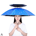 Miniatyrbild 2 av 3: Paraplyhatt Hopfällbar Justerbar Sol Regn Keps UPF 50+ UV-skydd Blue