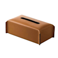 Miniatyrbild 5 av 5: Servettbox i syntetiskt läder för vardagsrumsdekoration Brun