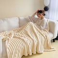 Miniatyrbillede 2 af 5: Vintertæppe Ultra-Blødt Dobbeltsidet Plys Komfort Ren Farve Maksimal Komfort Mikrofiber Super Varm Sofa Seng Kontor Lur Vintertæppe Grey M