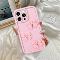 Miniatyrbild 3 av 5: 2025 Söta Skal för iPhone 16 Pro Max Rosa 3D Rosettdesign Mjukt Stötsäkert Skyddande Telefonskal för Flickor Kvinnor
