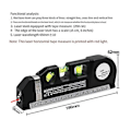 Miniatyrbild 2 av 5: Multifunktionell Laserlinjal Laser Multifunktionell Laserpass och Vattenpass Metriska Linjaler Laser Rak Linje Horisont