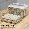 Miniatyrbillede 2 af 5: Opbevaringsboks til dumplings med håndtag, fødevaregodkendt BPA-fri non-stick stabelbar snackbeholder med låg, madopbevaringskasse White Single Layer