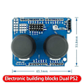 Miniatyrbild 4 av 5: Elektroniska Byggklossar Dubbel PS2 Spel Joystick Knappmodul