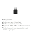 Miniatyrbild 4 av 5: USB C Mus Jiggler Odetekterbar Automatisk Typ C Musrörare 3 Jiggle-lägen Drivrutinsfri för att Hålla Datorn Vaken Silver