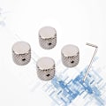 Miniatyrbild 4 av 5: Silver 4-pack Volymkontrollratt Tonratt Platt Kontrollratt Gitarrkontrollratt Gitarrpedalratt