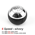 Miniatyrbild 1 av 4: 5-växlad manuell växelspaksknopp för Mini R50 2000-2006 Cabrio R52 2002-2008 Silver 6 Speed