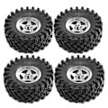 Miniatyrbild 1 av 5: 2.2-tums Beadlock Fälg Däck Set för 1/10 RC Crawler Bil Silver