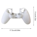 Miniatyrbild 4 av 5: PS4 Handkontroll Skin Grepp Skydd Fodral Set Skyddande Mjukt Silikon Gel Gummi Skal & Halkfria Tumgrepp - Halkfri vit -