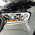 Miniatyrbillede 5 af 5: Sort DRL Forlygte LED Dæksel Trim Lampehætte Kørelys