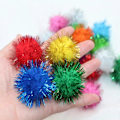 Miniatyrbild 2 av 5: Blandade Färgade Glitterbollar För Katter Min Katts Favoritleksak Genom Tiderna 3 cm Stora Pom Pom Kattleksaker 100-Pack