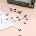 Miniatyrbild 3 av 4: 100 st Tryckta Mosaikplattor Glas Cabochons Platt Baksida Halvrunda Kulor Kupolplattor för Hantverksprojekt DIY-tillbehör