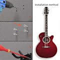 Miniatyrbild 3 av 5: Gitarr Väggfäste Väggkrok Musikinstrument Display Krok för Akustisk, Elgitarr, Banjo, Bas, Ukulele