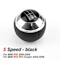 Miniatyrbild 1 av 4: 5-växlad manuell växelspaksknopp för Mini R50 2000-2006 Cabrio R52 2002-2008 Black 5 Speed