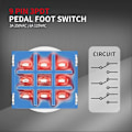 Miniatyrbild 3 av 5: 20 st Momentan Gitarr Effektpedal 3PDT Fotpedal 9 Pin Låsande Stomp Tryckknapp Fotbrytare True Bypass Lödkontakt