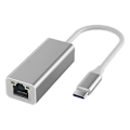 Miniatyrbild 1 av 5: Type-C till RJ45 Ethernet Kabelansluten LAN-adapter 100/1000Mbps (Silver Type C Gigabit)