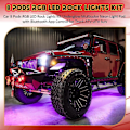 Miniatyrbild 4 av 5: Bil 8 Poddar RGB LED Rock Lights Kit Underglow Flerfärgad Neonljus Pod med Bluetooth App Kontroll för Lastbil ATV UTV SUV
