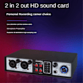 Miniatyrbild 2 av 5: 2 in 2 ut USB Ljudkort 32Bit/384KHZ Studio Kit Inspelning Professionellt Ljudkort 48V Fantommatning