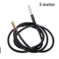 Miniatyrbild 1 av 3: DS18B20 Rostfritt Stål Paket 1 Meter 2 Meter 3 Meter 5 Meter Vattentät 18b20 Kabel Probe Temperatursensor 3m