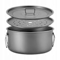 Miniatyrbillede 1 af 5: Camp madlavningsgryde 2200ml Titanium Camping Krus Til Med Dampgitter