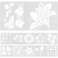 Miniatyrbild 1 av 3: 1 Set med DIY Blomsterschablon Skiss Ritningsschablon Högtidlig Delikat Blomsterschablon Hantverksmaterial