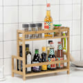 Miniatyrbild 3 av 4: Kryddhylla för bänkskiva Bambu 2-vånings kryddställ Kryddflaskorganisatör