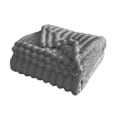 Miniatyrbillede 1 af 5: Sommer AC Flanel Tæppe Fortykket Dobbeltsidet Plys Stribet Tekstur Ensfarvet Kontor Lur Hjem Seng Sofa Rejse Hyggeligt Varmt Vintertæppe Light Grey 100cm