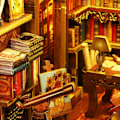 Miniatyrbild 4 av 4: 3D DIY Miniatyr Dockhus Kit Monterat DIY Bokhörna Kit Dekor Hantverk