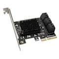Miniatyrbild 2 av 5: PCI-E 6 Portar SATA-kort PCI-E 4X-kort PCI Express till SATA 3.0 6 Portar SATA III 6Gbps PCIE X4 Expansionsadapterkort
