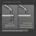 Miniatyrbillede 1 af 5: F160 Skrivebords Fjeder Monitor Arm 17-27 tommer Dobbelt Monitor Holder B