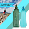 Pikkukuva 3 / 5: 250/500ML Taitettavat Vesipullot TPU Vesipussi BPA-Vapaa Kokoontaitettava Pullo Juoksuun Patikointiin Pyöräilyyn Kiipeilyyn Light Blue 250ml