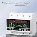 Miniatyrbild 2 av 5: 3-fas Justerbart Över- och Underspänningsskydd Voltmeter Amperemeter Monitor 3P4W Din-skena Strömgräns Skydd 100A