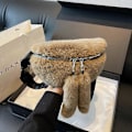 Miniatyrbild 1 av 5: Dambälte Midjeväska Mångsidig Fluffig Crossbody-väska Höst Vinter Handväska (Khaki)