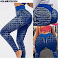 Miniatyrbild 3 av 4: Buttlyftande Anti Cellulit Leggings för Kvinnor Högmidjade Yogabyxor Army green L