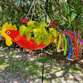 Miniatyrbild 4 av 5: Metall Blomkruka Utsökt Flygande Fågelform Färgglad Papegoja Blomkruka Hängande Planteringskärl Trädgårds Dekorativ Blomkruka, L, A