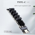 Pikkukuva 4 / 5: TYPE-C - 5-porttinen SATA3.0 -sovitinkortti, laajennuskortti PC-tietokoneelle