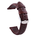 Pikkukuva 1 / 5: 18/20/22/24mm Vaihto Universal Keinonahkainen Kellon Ranneke Lug-nastalla Dark Brown 22mm