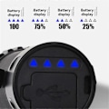 Miniatyrbild 4 av 5: Ficklampa Mini Power Display Starkt Ljus 3LED Ficklampa Svart
