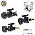 Miniatyrbild 2 av 2: IBC-adapter, S60x6 IBC-tankkopplingar - Tagghylsans utloppsvattenkoppling