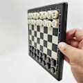 Miniatyrbild 5 av 5: Extra litet mini magnetiskt portabelt schack för studenter