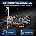 Pikkukuva 5 / 5: PCI-E PCI Express FireWire -kortti, Firewire-kaapelilla, videoille jne