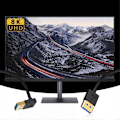 Pikkukuva 1 / 5: Erittäin hieno alas kulmassa oleva 1.4 DP - DP -kaapeli 8K 60 Hz UHD 4K 144 Hz