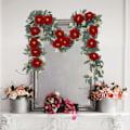 Miniatyrbillede 4 af 5: 1 stk./2 stk. kunstig blomsterranke 2 m rosenbladranke guirlande med 8 kameliablomster simuleret kameliablomststreng til fest bryllup væg Wine Red 2pcs