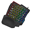 Miniatyrbild 3 av 5: Ergonomiskt Gamingtangentbord Enhands USB-kabelansluten 35 tangenter Enhänt RGB-bakgrundsbelyst minitangentbord