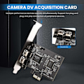 Miniatyrbillede 4 af 5: PCI-E PCI Express FireWire-kort, med Firewire-kabel, til video, osv.