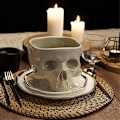 Miniatyrbillede 4 af 5: Retro Bordplade Dekoration Porcelæn Gotisk Kranie Pastaskål S