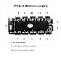 Miniatyrbild 2 av 5: Moderkort 1 till 11 5V 3 Pin PWM Kylfläkt HUB 4PIN IDE Strömförsörjning